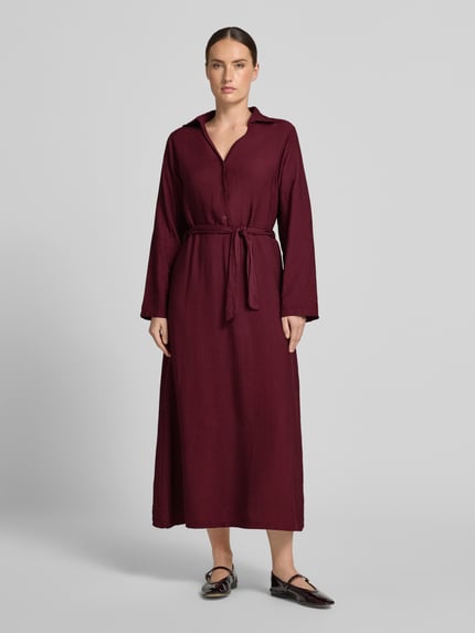 ZABAIONE Hemdblusenkleid mit kurzer Knopfleiste Modell 'Di44anaa' Bordeaux 4