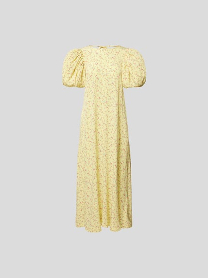 ROTATE Midi-jurk van pure viscose Geel - 2