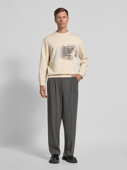 Emporio Armani Sweatshirt mit gerippten Abschlüssen Beige 1