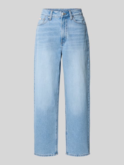 Produktfoto, Barrel Jeans mit Label-Detail Modell 'PANAMA' von Calvin Klein Jeans, helle Baumwolle, Barrel Fit, gerade Form, glatte Textur