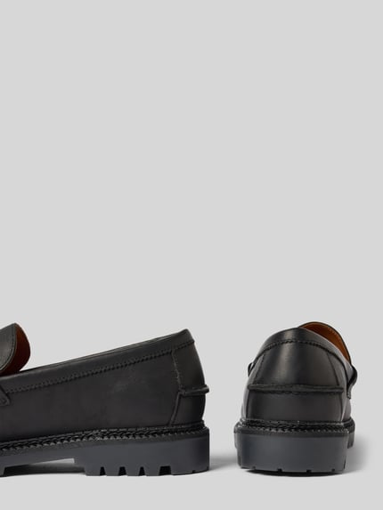 Polo Ralph Lauren Mokasyny ze skóry z profilowaną podeszwą model ‘JETT PENNY’ Czarny 2