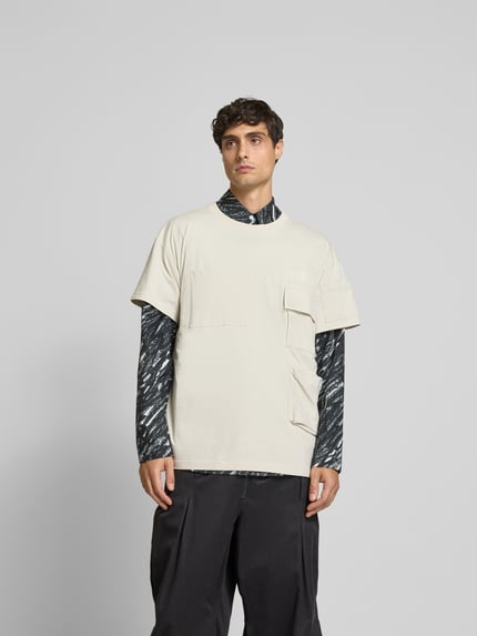 MM6 Maison Margiela T-shirt met klepzak Offwhite - 4