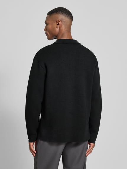 Strellson Regular Fit Poloshirt aus Baumwoll-Woll-Mix Modell 'AIDEN' Black 5