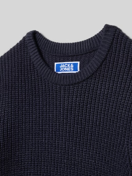 JACK & JONES Relaxed Fit Pullover in Strick-Optik Modell 'Kaito' Marine 2