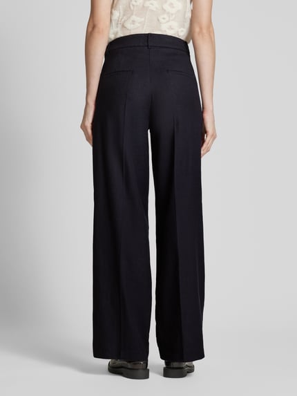 CAMBIO Straight Leg Bundfaltenhose aus Leinen-Mix Modell 'AMELIE' Marine 5