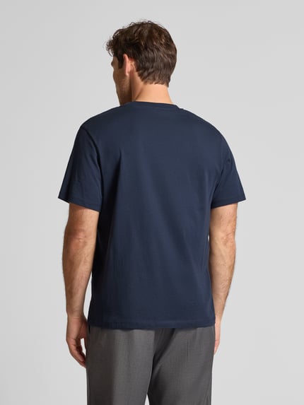 Selected Regular Fit T-Shirt aus Baumwoll-Mix Modell 'ASPEN' Marine 5
