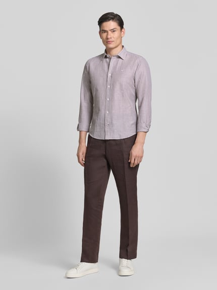 JOOP! COLLECTION Casual Fit Freizeithemd mit Kentkragen Modell 'Mike' Schoko 1