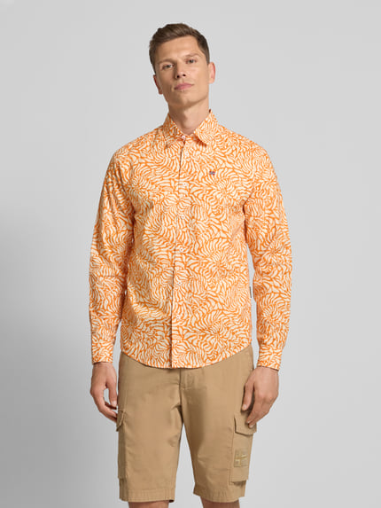 Napapijri Vrijetijdsoverhemd met labelstitching, model 'RONGE' Oranje - 4