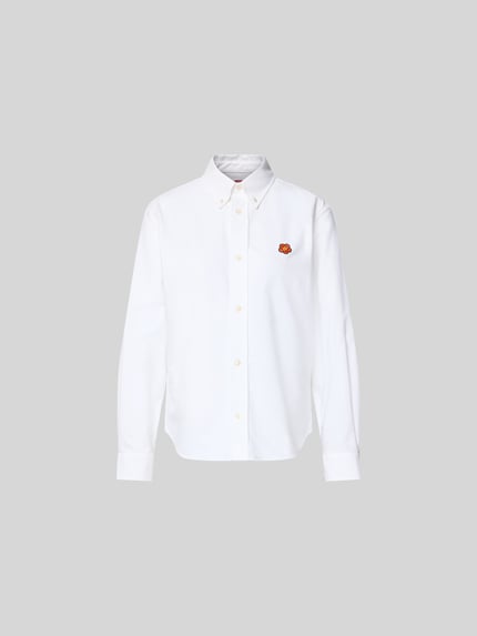 Produktfoto, Regular Fit Hemdbluse aus Baumwolle von Kenzo, krój regular fit, bawełna, kołnierzyk typu button down, długa listwa guzikowa, długi rękaw, długość tyłu w rozmiarze 36: 66 cm, długość rękawa w rozmiarze 36: 58 cm