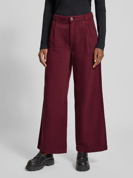 Jake*s Casual Wide Leg Hose mit Eingrifftaschen Aubergine 4
