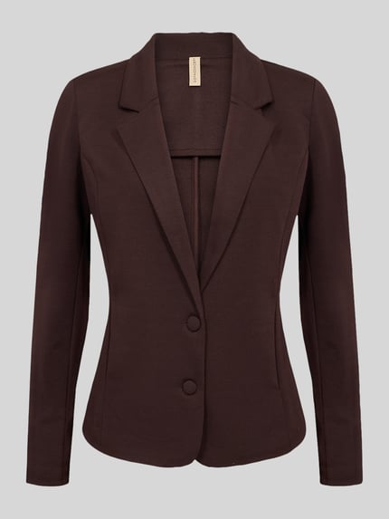 Produktfoto, żakiet zapinany na 2 guziki, krój slim fit, jednokolorowy, długi rękaw, kołnierz z połami, z dodatkiem wiskozy, Slim Fit Blazer mit 2-Knopf-Verschluss Model 'SC-DANIELA 1' von Soyaconcept
