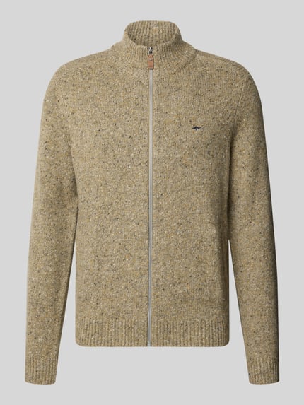 Fynch-Hatton Regular Fit Strickjacke mit Stehkragen Beige 1