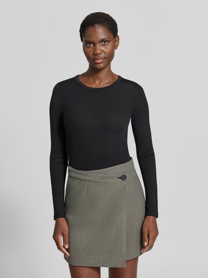 VERO MODA Slim Fit Langarmshirt aus Lyocell-Mix Modell 'ADA' Black 4
