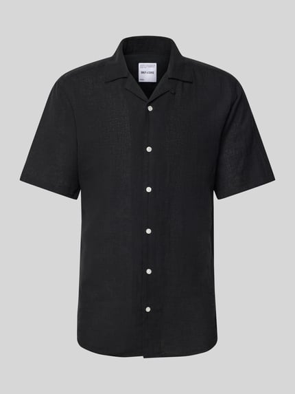 ONLY & SONS Freizeithemd aus Baumwoll-Leinen-Mix Modell 'CAIDEN' Black 2