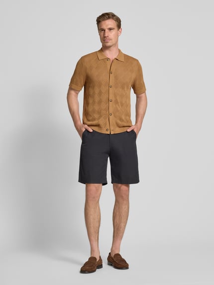 Selected Regular fit gebreide cardigan van puur katoen, model 'ARCO' Messing - 1