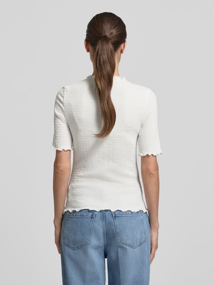 Tom Tailor Denim t-shirt o kroju slim fit ze stójką Złamany biały 5