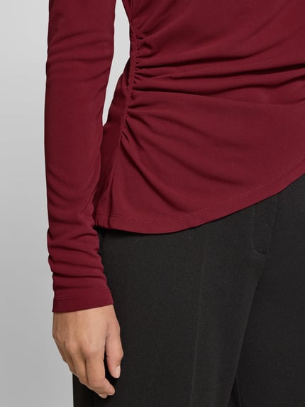 GUIDO MARIA KRETSCHMER WOMAN Regular fit shirt met lange mouwen in geplooide look, model 'Hellen' Donkerrood - 3