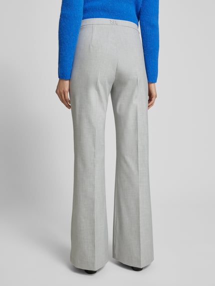 Raffaello Rossi Flared stoffen broek met siernaden en viscoe, model 'DORO' Lichtgrijs gemêleerd - 5