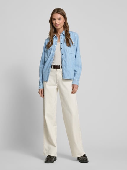 Mustang Regular fit jeansblouse met borstzakken, model 'Style Sedana' Jeansblauw - 1