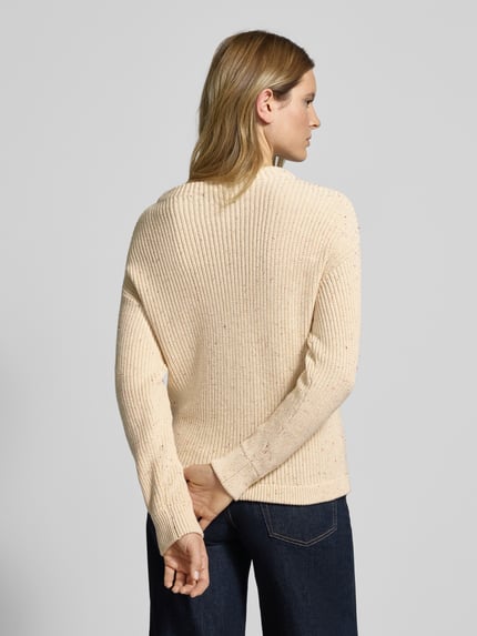 Jake*s Casual Gebreide pullover met extra brede schouders en tunnelkoord Ecru - 5