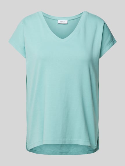 Be Pure Dutch T-shirt z dekoltem w serek Limonkowy 2