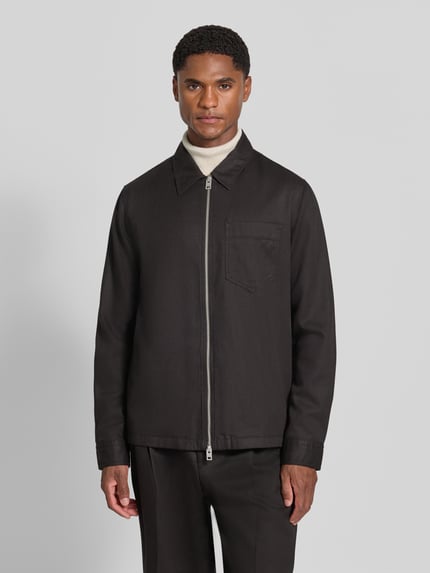 HUGO Regular Fit Bomberjacke / Blouson aus Lyocell-Baumwoll-Mix Modell 'Enasoz' Black 4