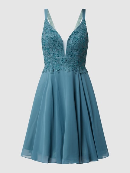 LUXUAR FASHION Cocktailkleid mit Herz-Ausschnitt Gruen 2