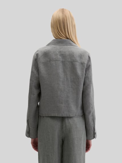 Marc O'Polo Relaxed Fit Jacke aus reinem Leinen Mittelgrau Melange 5