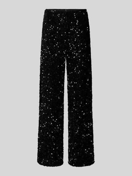 VERO MODA Regular Fit Hose mit Allover-Pailletten Black 1