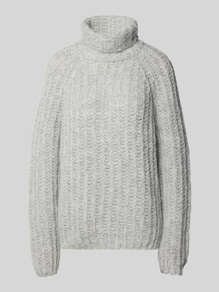 Smith and Soul Sweter z golfem o kroju relaxed fit z domieszką wełny z alpaki Jasnoszary 2