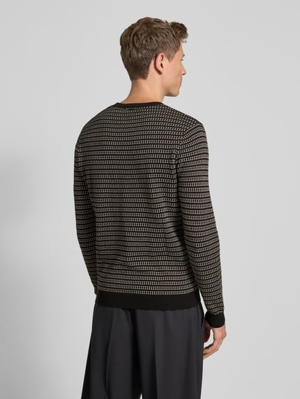 Antony Morato Sweter z dzianiny z prążkowanymi wykończeniami Czarny 5