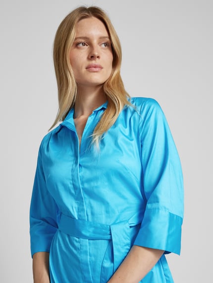 s.Oliver BLACK LABEL Midi-jurk met platte kraag Lichtblauw - 3
