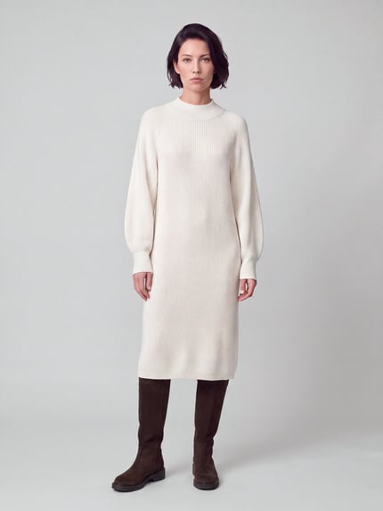 s.Oliver RED LABEL Strickkleid mit Ballonärmeln Offwhite 4