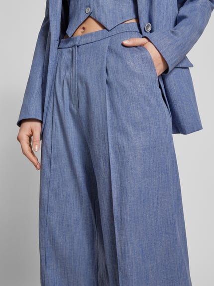 SWING Wide Leg Hose mit Bügelfalten Bleu 3