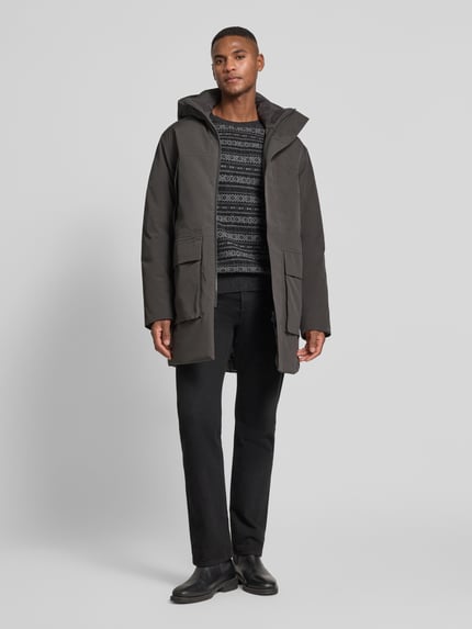 JACK & JONES Premium Parka mit Kapuze und Pattentaschen Modell 'MOON' Mittelgrau 1
