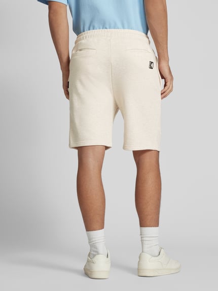 Karl Kani Regular fit sweatshorts met labelstitching Offwhite - 5