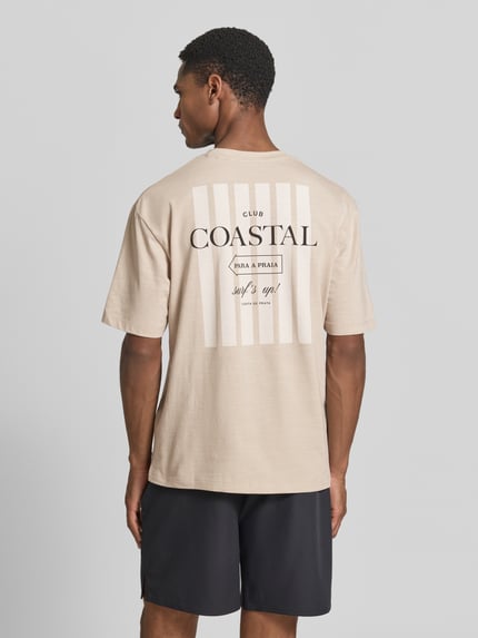 s.Oliver RED LABEL Regular fit T-shirt van katoenmix Beige - 5