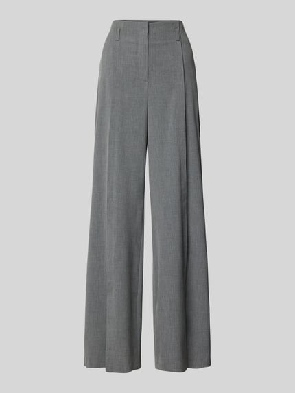 SEDUCTIVE Wide leg bandplooibroek met riemlussen, model 'DEVI' Middengrijs gemêleerd - 2