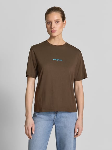 Selected Regular Fit T-Shirt aus reiner Baumwolle Modell 'VIGGA' Dunkelbraun 4