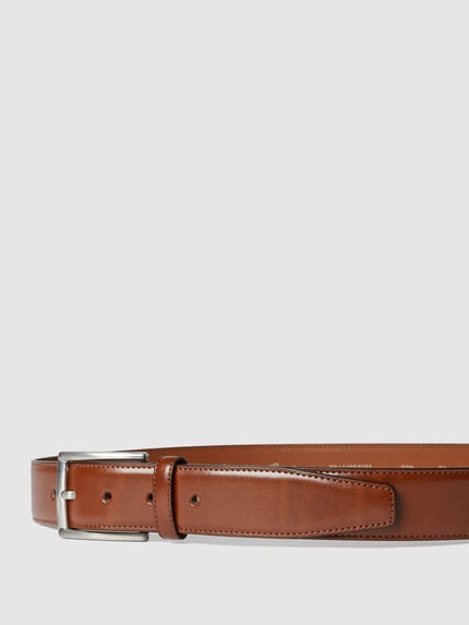 Christian Berg Men Riem met leer Middenbruin - 2