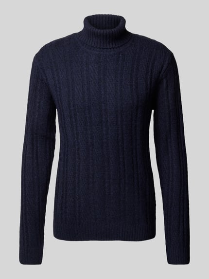 JACK & JONES Premium Strickpullover mit Rollkragen Modell 'BLATRENT' Dunkelblau 2