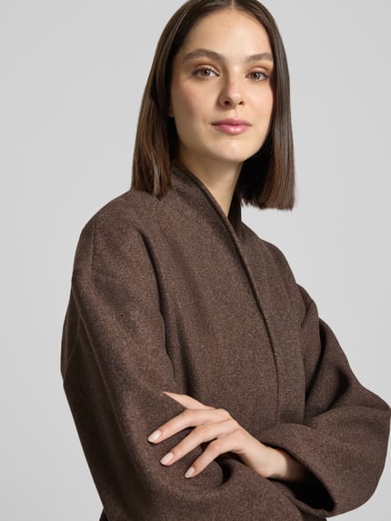 MANGO Jacke mit Gürtel Modell 'SIRA' Dunkelbraun 3