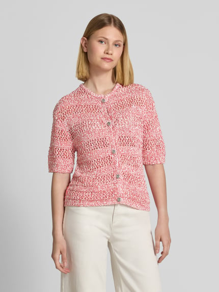 s.Oliver RED LABEL Regular fit cardigan in ajourtricot Rood - 4