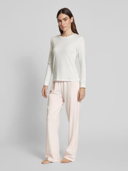 BOSS Straight leg sweatpants met tunnelkoord Lichtroze - 1