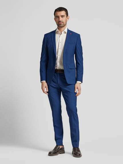 ROY ROBSON Extra slim fit pak met scheerwol Blauw - 1