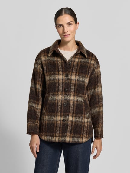 OPUS Regular Fit Kurzmantel aus Wolle Taupe 4