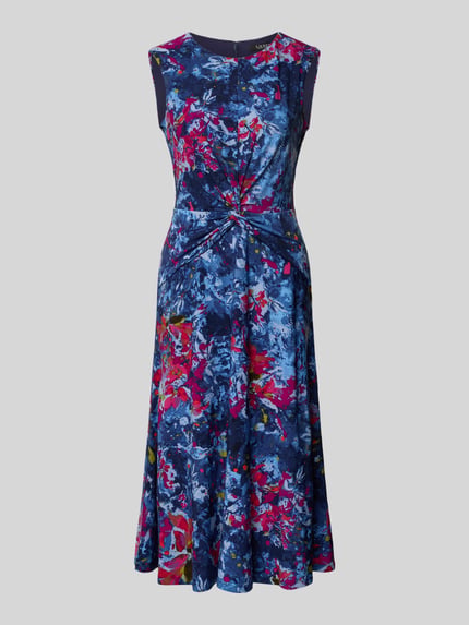 Lauren Ralph Lauren Midikleid mit Knoten-Detail Modell 'TESSANNE' Bleu Melange 2