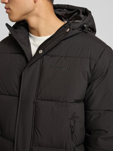 REVIEW Steppmantel mit Kapuze und Reißverschlusstaschen Black 3
