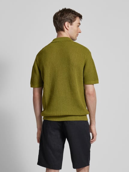 MANGO Regular Fit Poloshirt mit Knopfleiste Modell 'LIBRE' Gruen 5