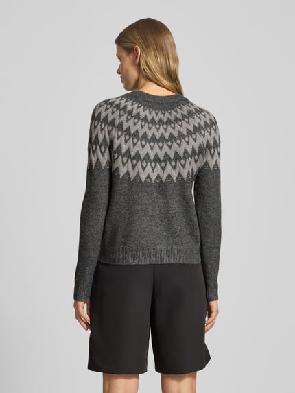 ONLY Regular Fit Strickpullover mit Norwegen-Muster Modell 'FRY' Anthrazit Melange 5